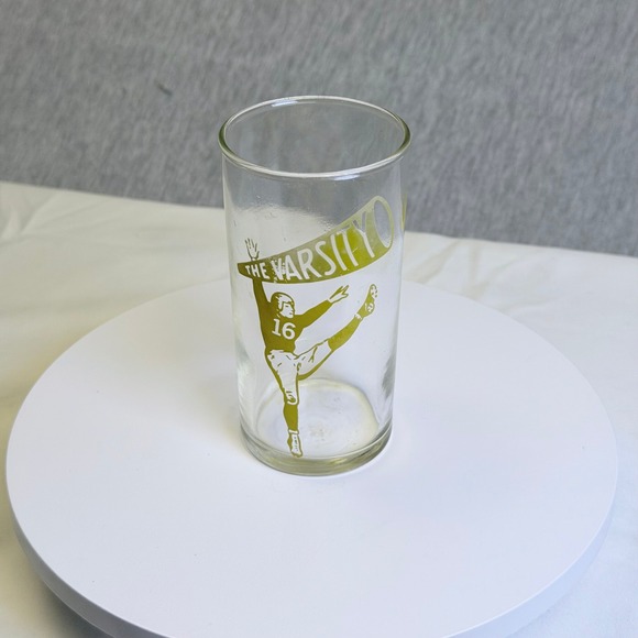 Other - Vintage The Varsity Atlanta Football Kicker #16 Drinking Glass Tumbler Green